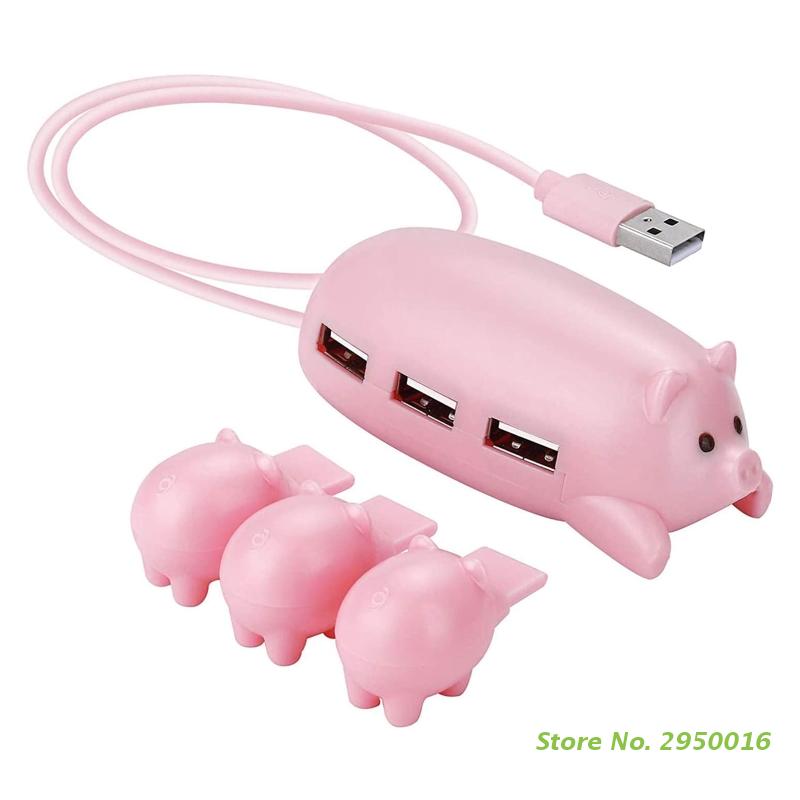Cartoon Pink Pig 3 Port USB 2. - Laptop Accessories Pink review and price