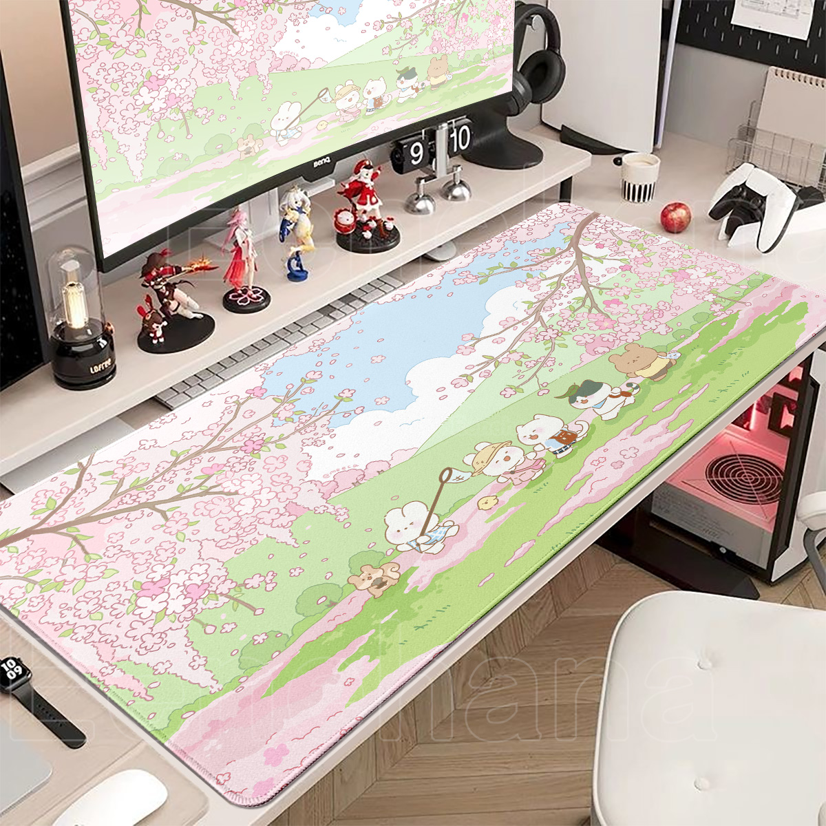 Spring Cute Rabbit Mouse Pad L - Laptop Accessories Pink review and price
