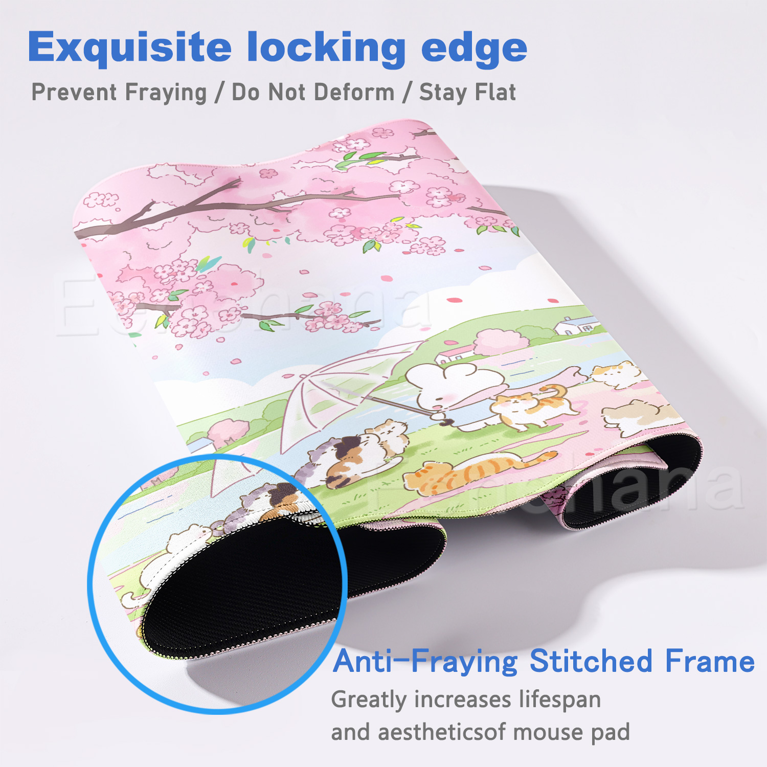 Spring Cute Rabbit Mouse Pad L - Laptop Accessories Pink review and price