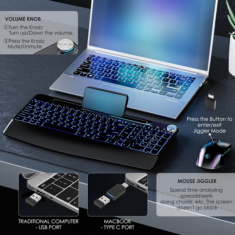 2.4G&Type-C Wireless Keyboard  - Laptop Accessories Combo review and price