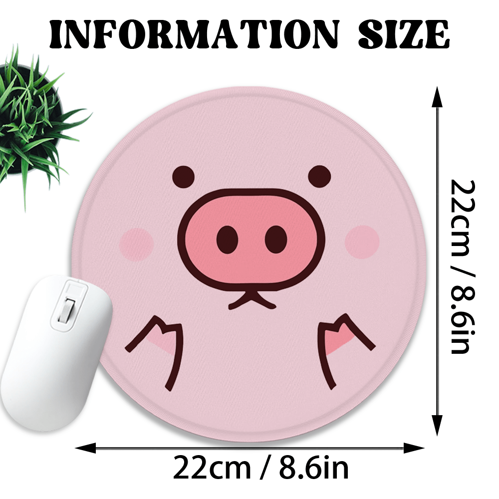 Kawaii Pink Pig Face Art circl - Laptop Accessories Pink review and price