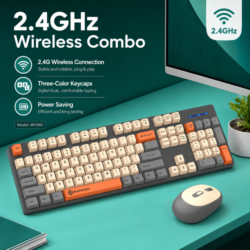 SHIPADOO W1060 2.4G Wireless G - Laptop Accessories Combo review and price