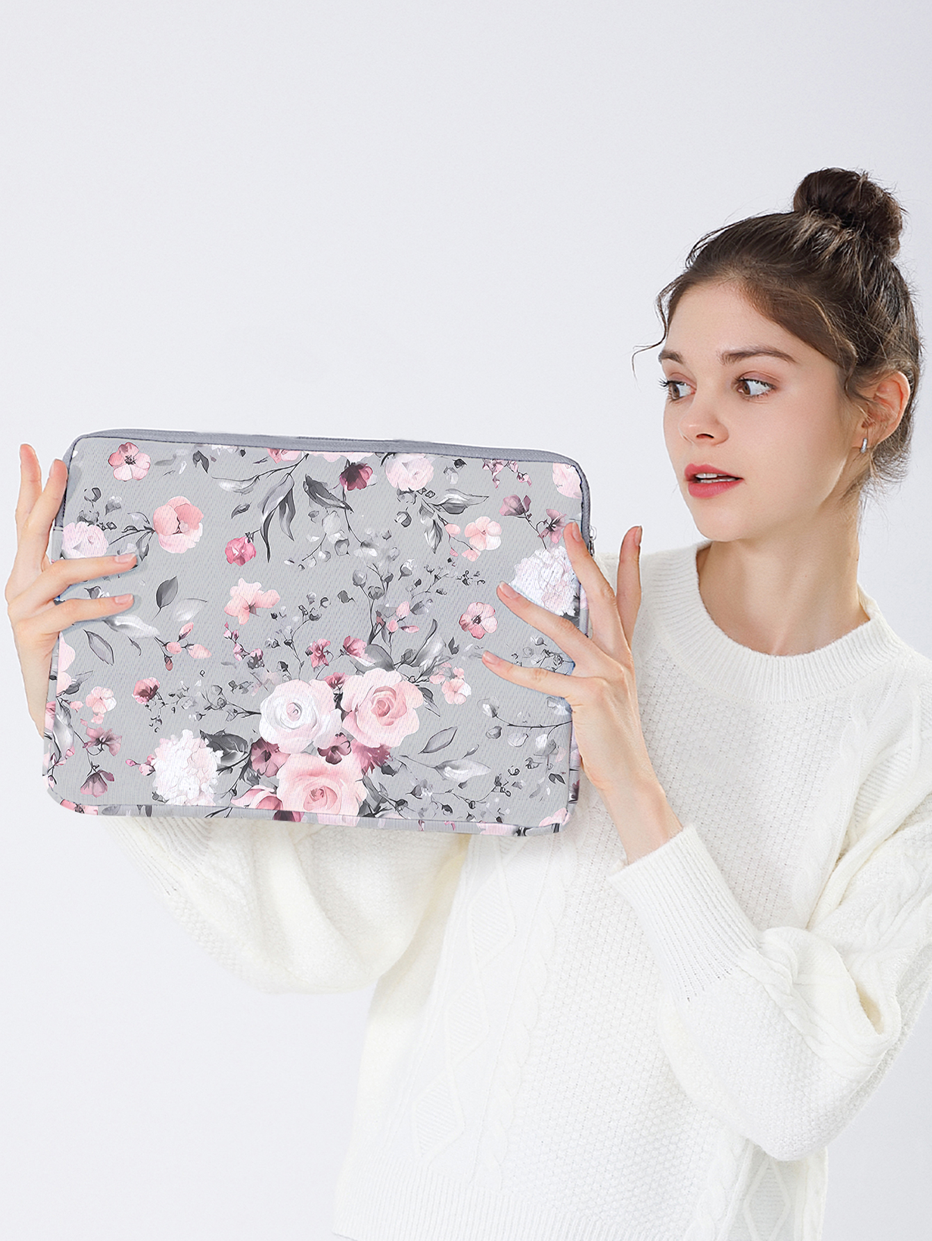 Pink Floral Print Laptop Sleev - Laptop Accessories Pink review and price