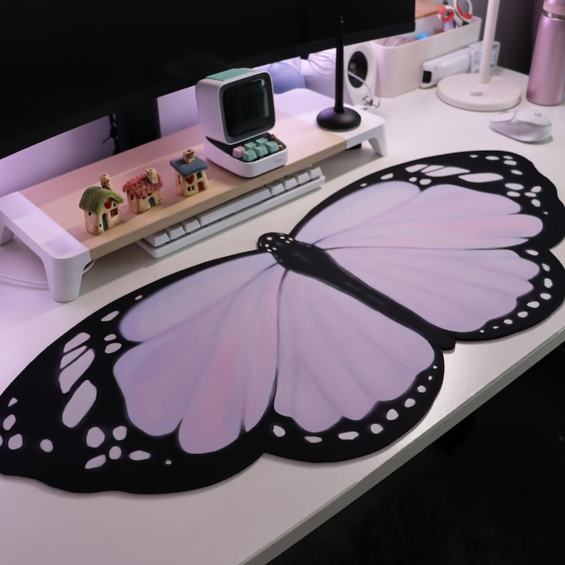 Lilac Butterfly Deskmat 90x40c - Laptop Accessories Protector review and price