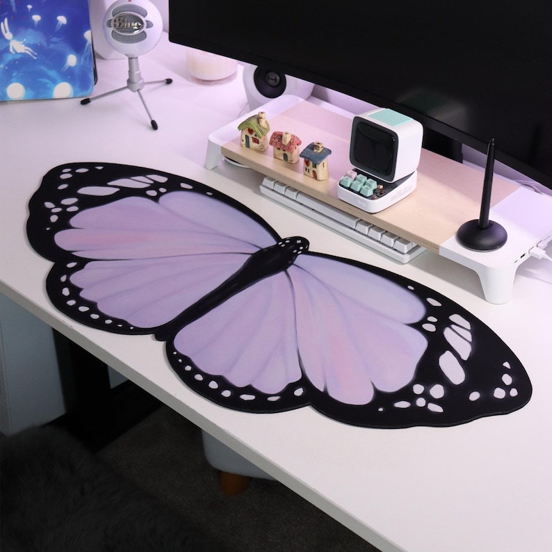 Lilac Butterfly Deskmat 90x40c - Laptop Accessories Protector review and price